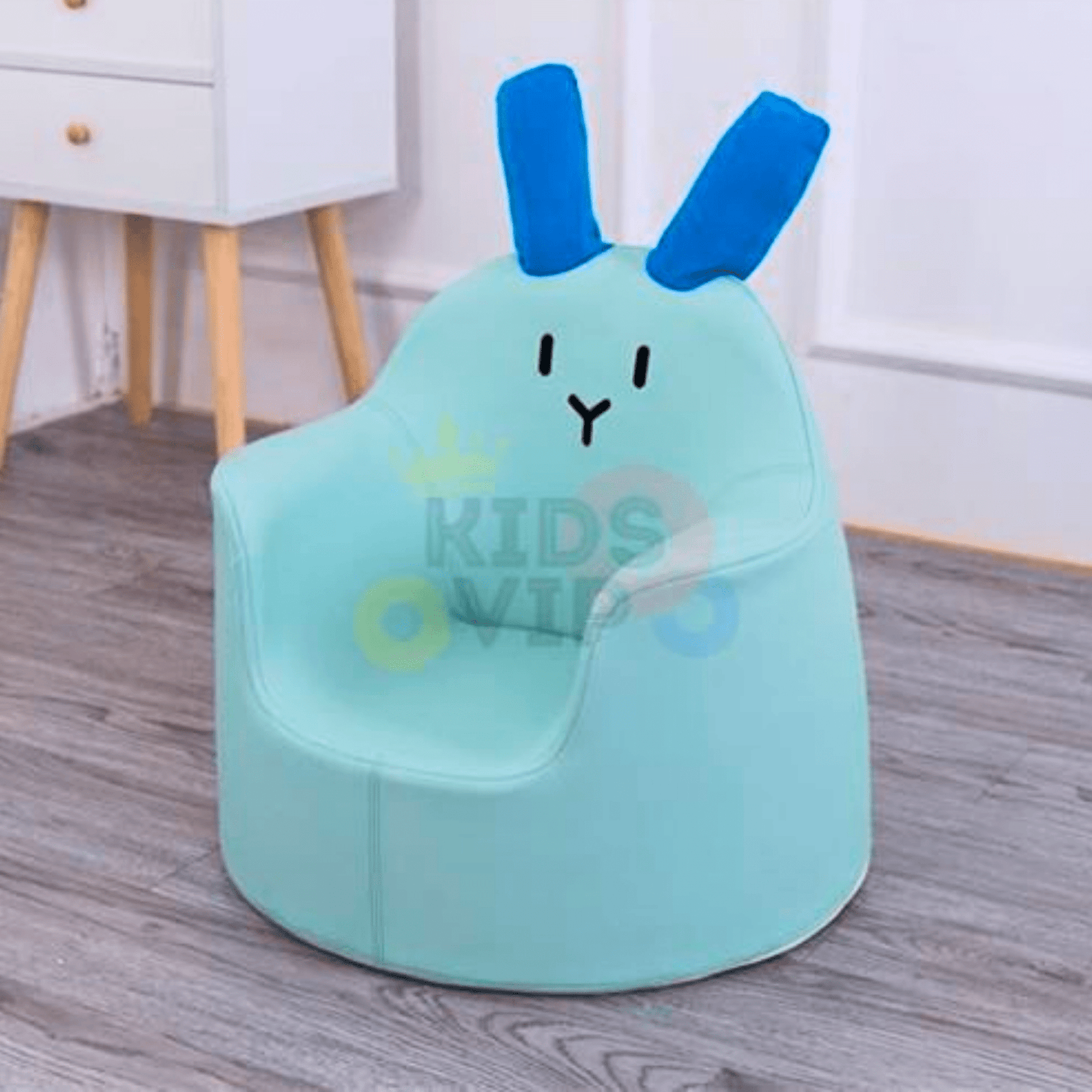 Kids' and Toddlers' Single Seat Cozy Bunny Edition Play Sofa Chair - Blue.