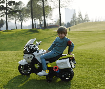 24V Police Officer Edition Kids' Motorcycle W/ Rubber Wheels, Emergency Siren, Lights & Music.