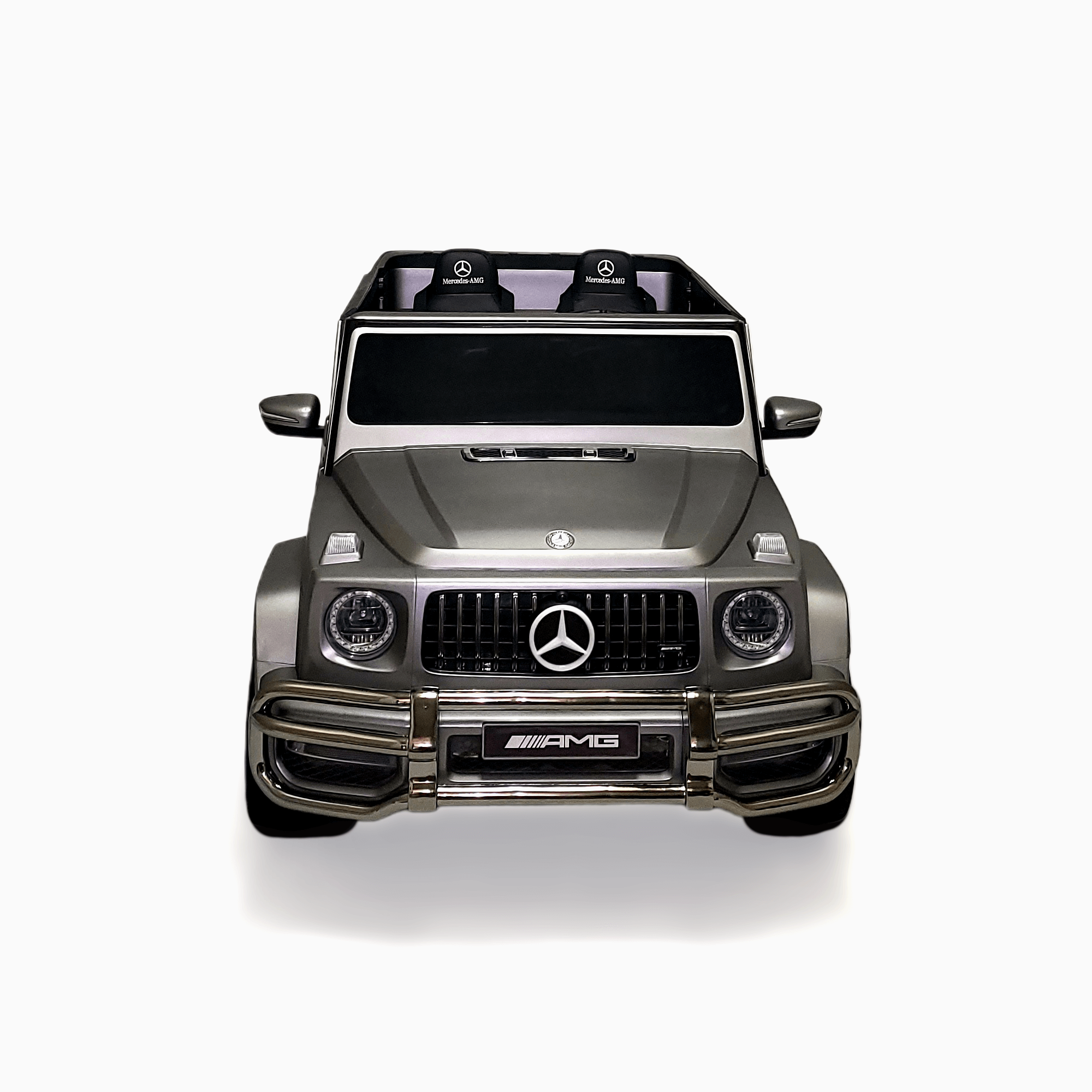 24V Exclusive Matte Grey Mercedes Benz G63 2-Seater 4x4 Kids' Ride-on SUV W/ EVA Wheels, Leather Seats, Light-up Logo, BT & RC.