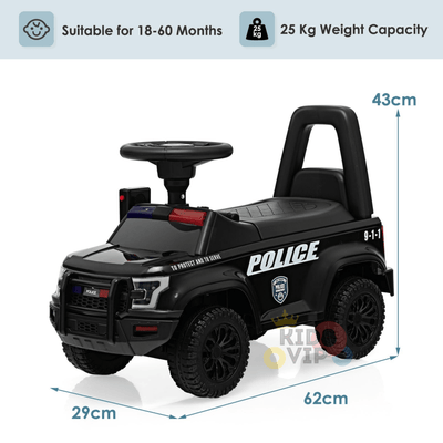 6V Ultimate 3-in-1 Toddler Police Truck W/ Bluetooth Music, Emergency Siren & Lights.