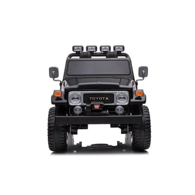 24V Black 2-Seater Premium Edition Toyota 4x4 Truck for Kids W/ EVA Rubber Wheels, Music & RC.