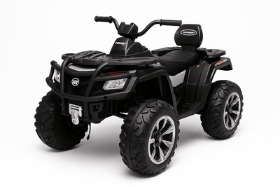 24V White Upgraded Titan Edition 4x4 Ride-On Quad ATV W/ EVA Rubber Wheels, Bluetooth Music & Lights.