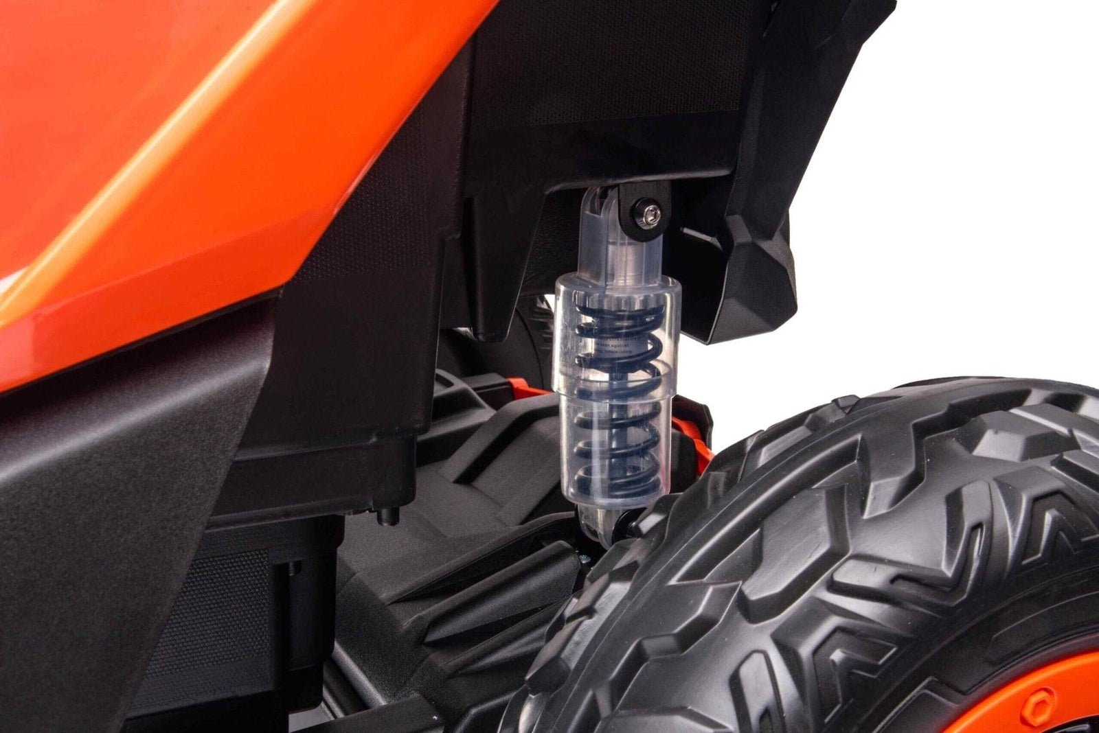 Orange Licensed LX Performance Edition 2x24V Can-Am Maverick 4WD Double 24V Battery Pack, 2-Seater Kids' Buggy W/ Music, EVA Rubber Wheels, Leather Seats & RC.