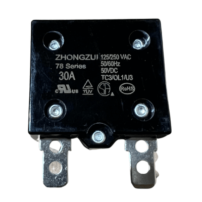30A 125/250VAC 50/60Hz 50VDC Automatic Reset Relay Fuse.