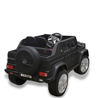 12V Matte Black Luxury Mercedes Maybach G650s Kids' 4x4 Ride-on SUV W/ Rubber Wheels, Music & RC.