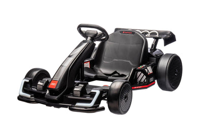 24V Black Newest Upgraded Audi Drifting Go Kart W/ 180° Drift, Bluetooth Music & Lights.