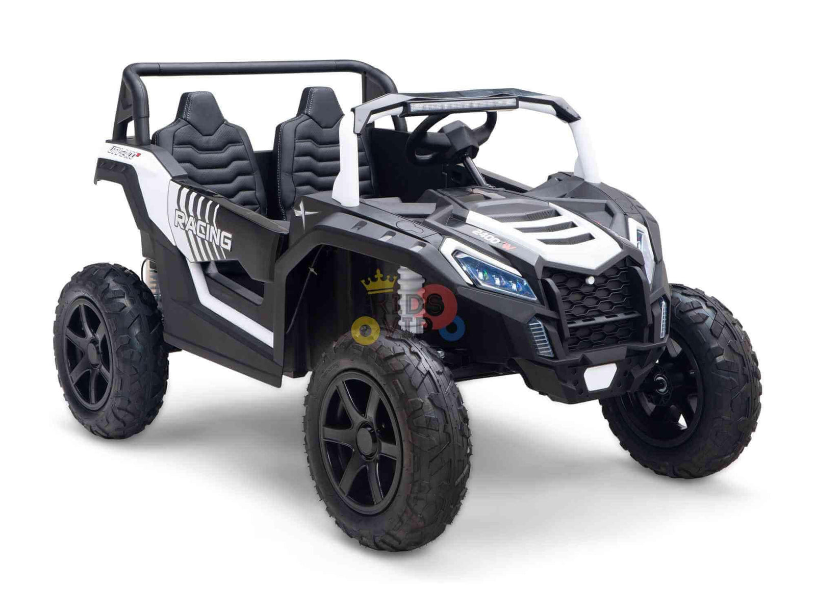 White Heavy Duty 24V 14Ah Blade XR Edition XXL 2-Seater Ride-On Buggy W/ 180W Brushless Motor, Inflatable Tires & BT (No RC).