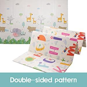 Luxury Indoor/ Outdoor Double Sided Foldable Waterproof Foam Play Mat - ABC Edition - 200x180x1cm.