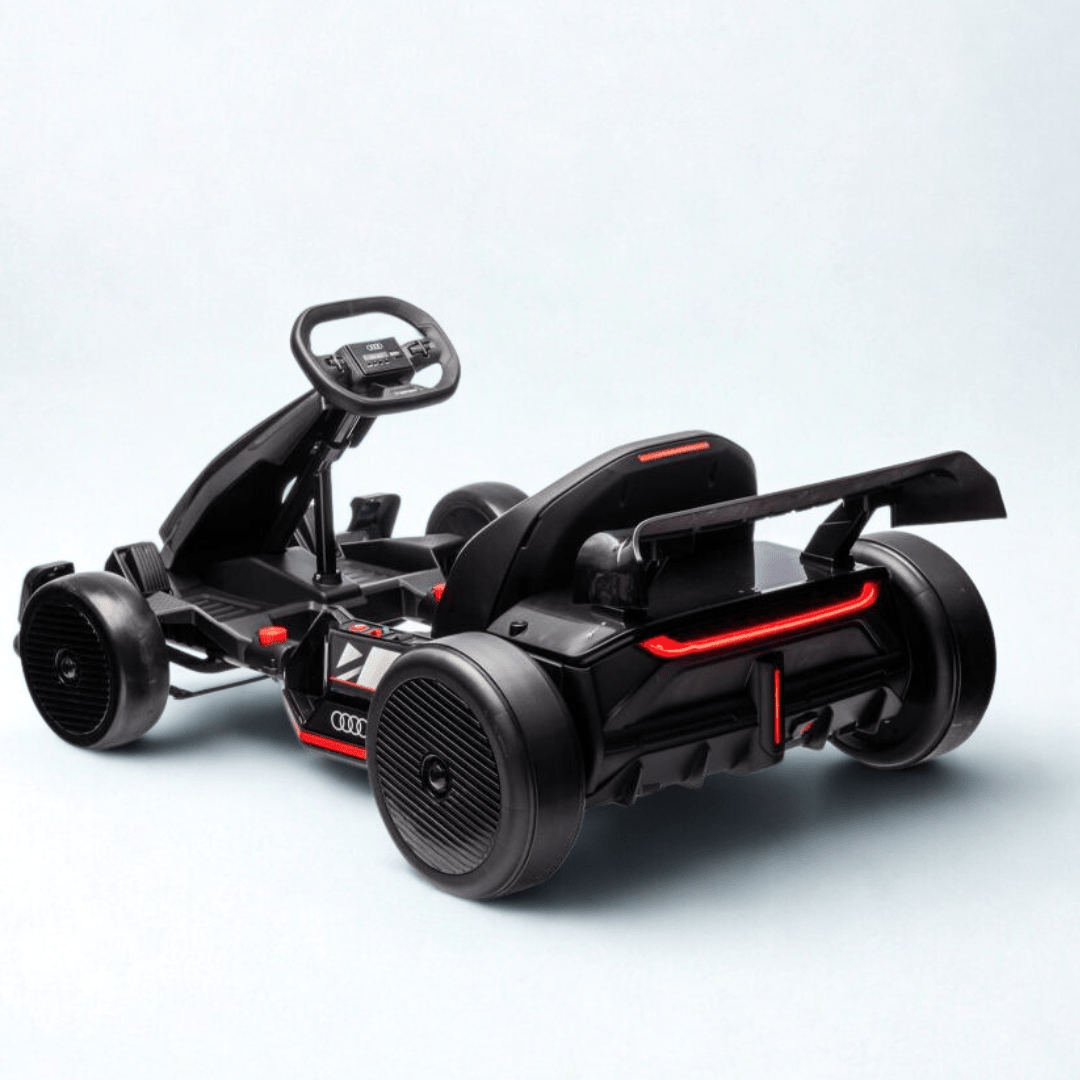 24V Black Newest Upgraded Audi Drifting Go Kart W/ 180° Drift, Bluetooth Music & Lights.
