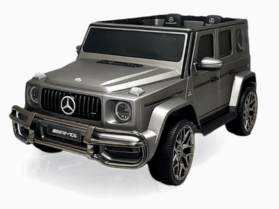 24V Exclusive Matte Grey Mercedes Benz G63 2-Seater 4x4 Kids' Ride-on SUV W/ EVA Wheels, Leather Seats, Light-up Logo, BT & RC.