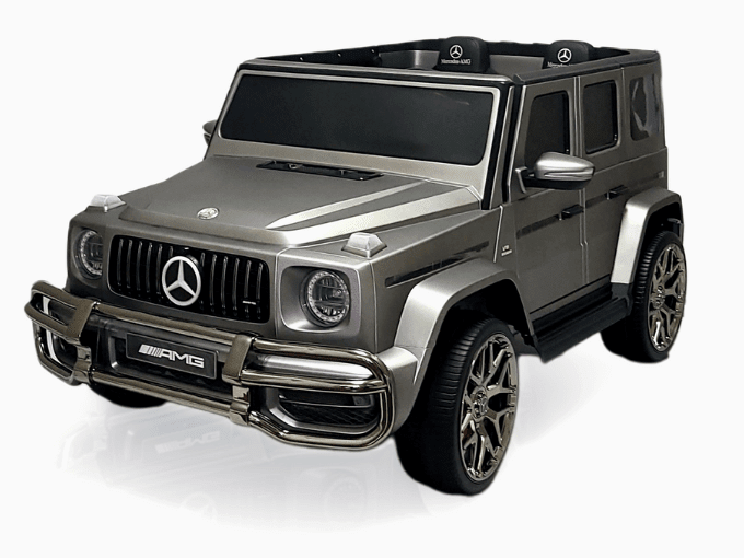 24V Exclusive Matte Grey Mercedes Benz G63 2-Seater 4x4 Kids' Ride-on SUV W/ EVA Wheels, Leather Seats, Light-up Logo, BT & RC.
