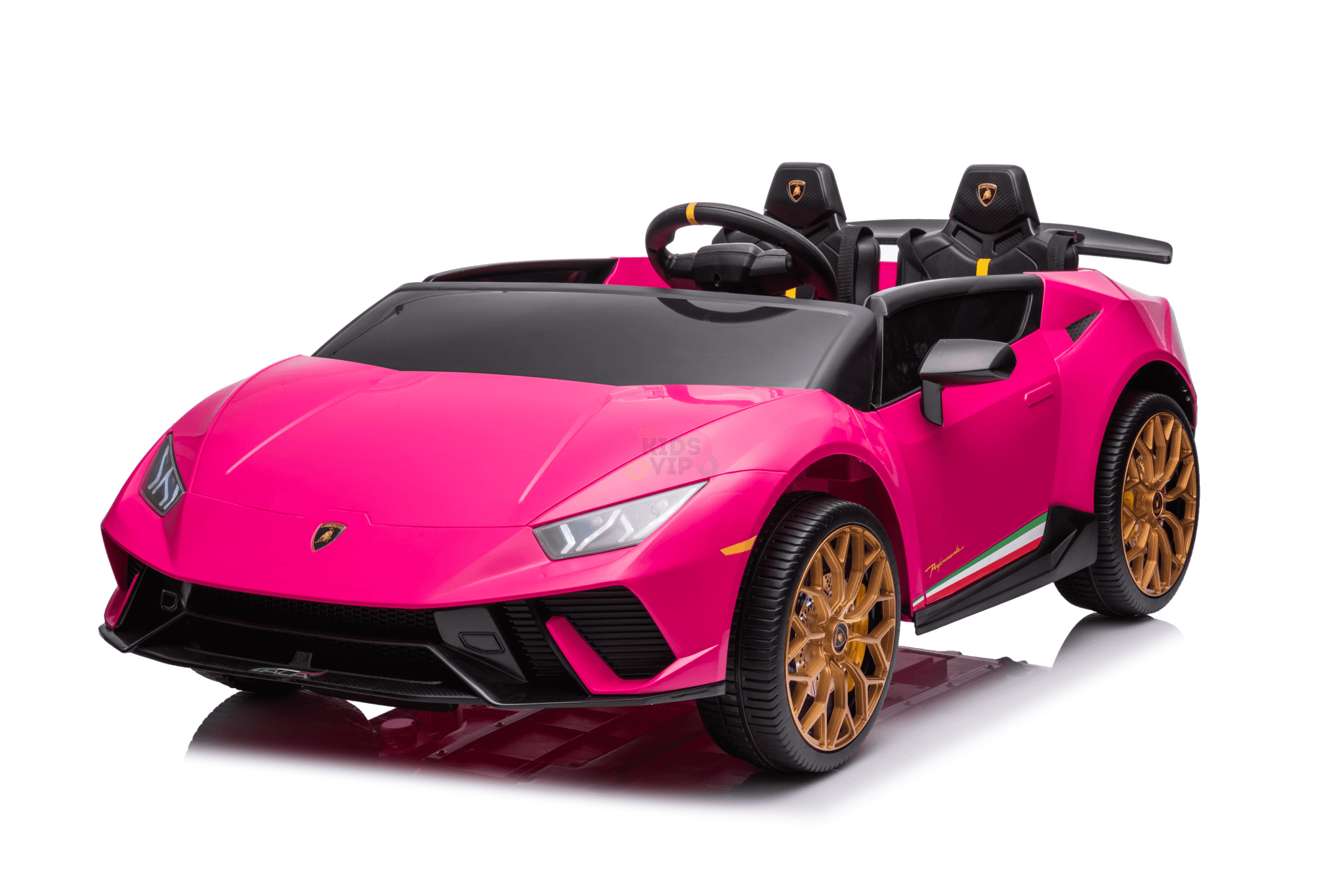 Pink 24V Lamborghini Huracan 4x4/AWD 2-Seater Licensed Ride-On Car W/ EVA Rubber Wheels, Music, RC.