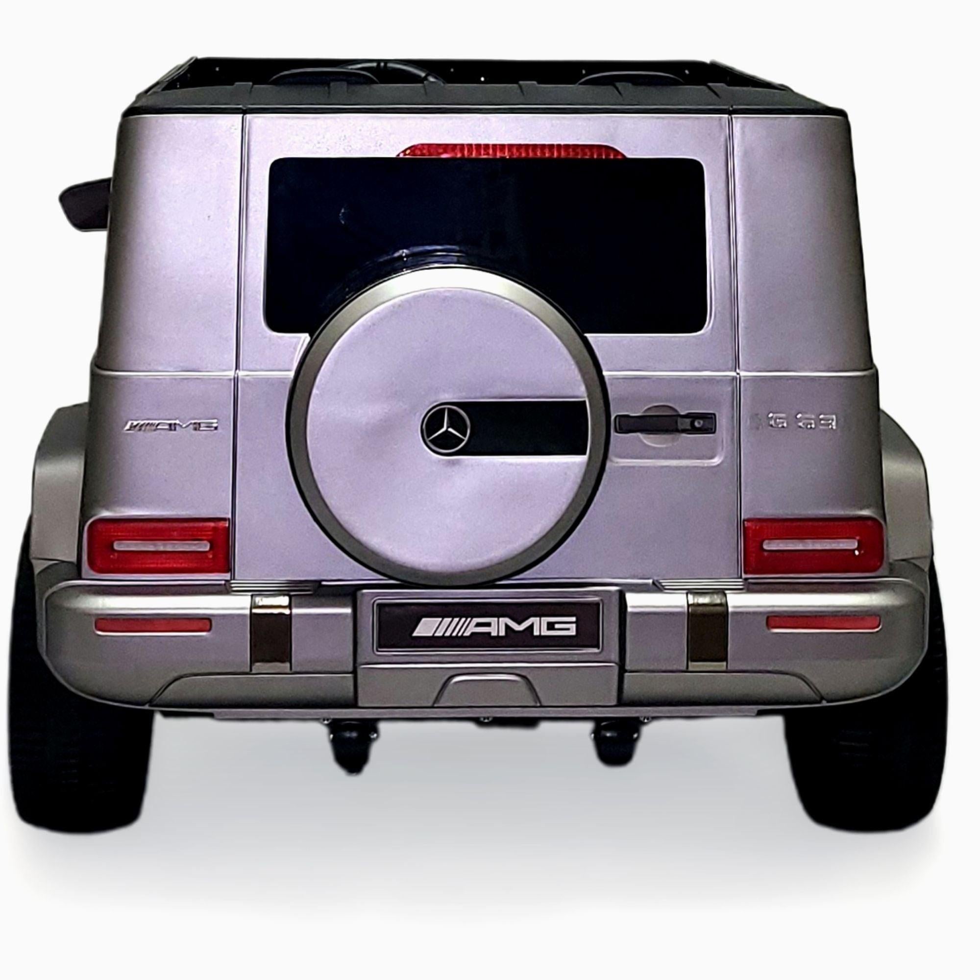 24V Exclusive Matte Grey Mercedes Benz G63 2-Seater 4x4 Kids' Ride-on SUV W/ EVA Wheels, Leather Seats, Light-up Logo, BT & RC.