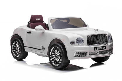 12V White Luxury Bentley Mulsanne Kids' Ride-on Car W/ EVA Rubber Wheels, Music & RC.
