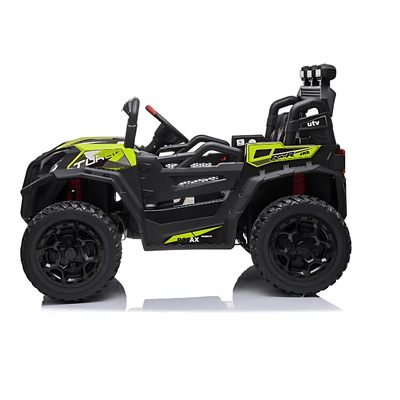 12V Green Junior Sport Utility Kids’ 4x4 Ride-On UTV Buggy W/ Rubber Wheels, Music & RC.