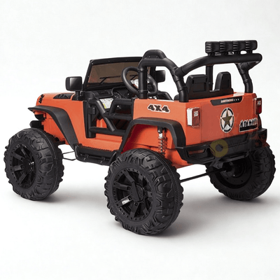 Orange 24V EVA Big Wheels Edition Kids’ Ride-On Truck W/ Rubber Wheels, Music & RC.