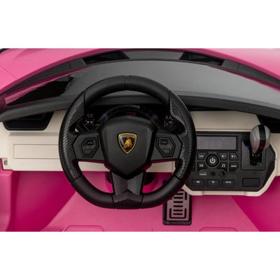 24V Luxurious Pink Lamborghini Sian 2-Seater 4x4 Ride-On Car W/ EVA Rubber Wheels, BT & RC.