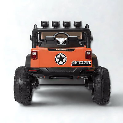 Orange 24V EVA Big Wheels Edition Kids’ Ride-On Truck W/ Rubber Wheels, Music & RC.