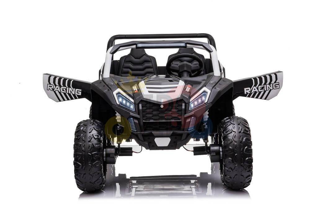 White 2-Seater XXL Edition Blade BT 24V/4WD Kids' Exclusive Buggy/UTV With Rubber Wheels, Leather Seats, Music & RC.
