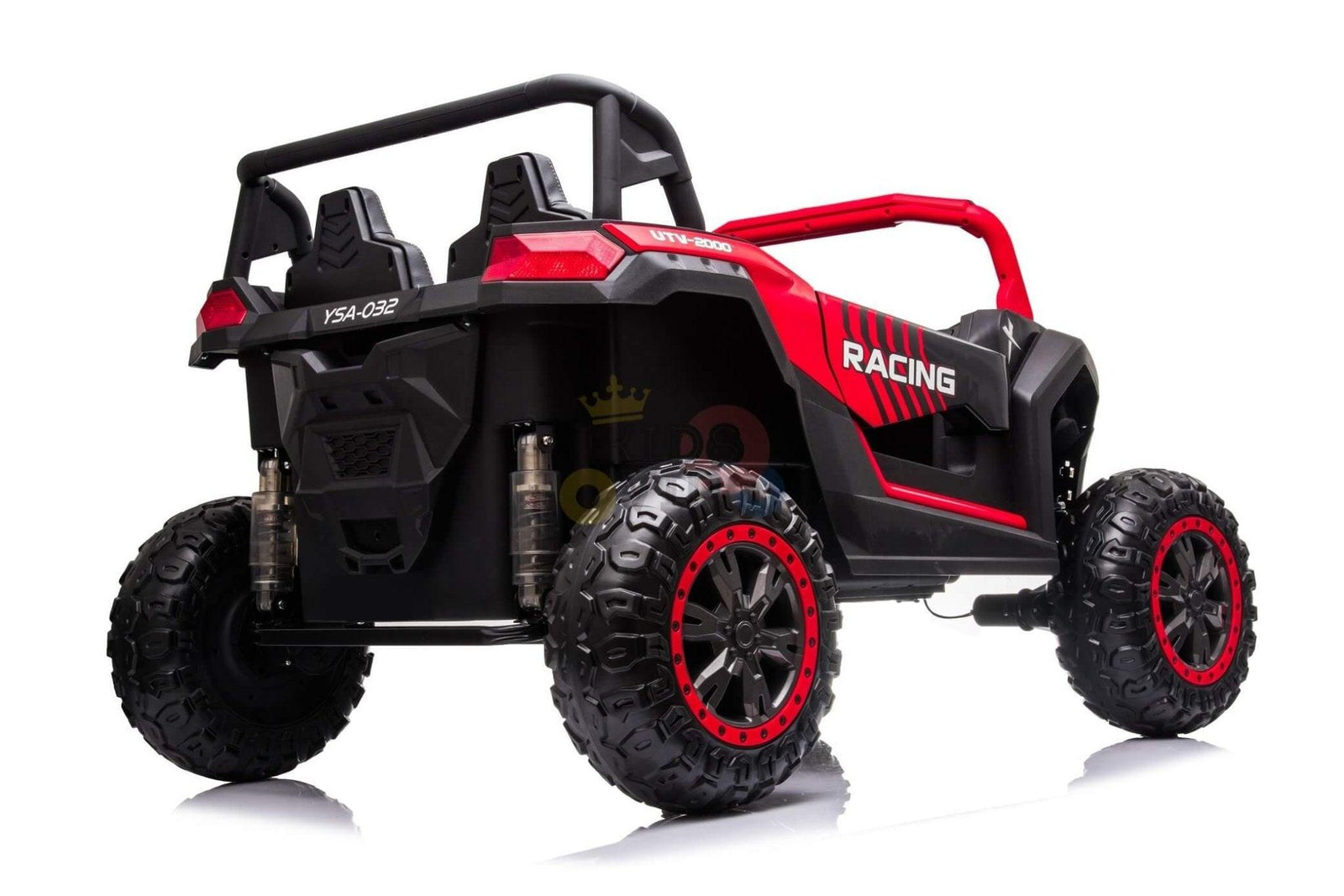 Red 2-Seater XXL Edition Blade BT 24V/4WD Kids' Exclusive Buggy/UTV With Rubber Wheels, Leather Seats, Music & RC.
