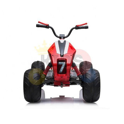 Red Sport Utility Edition 24V Ride-on Quad For Kids With Rubber Wheels, Leather Seat & Music.