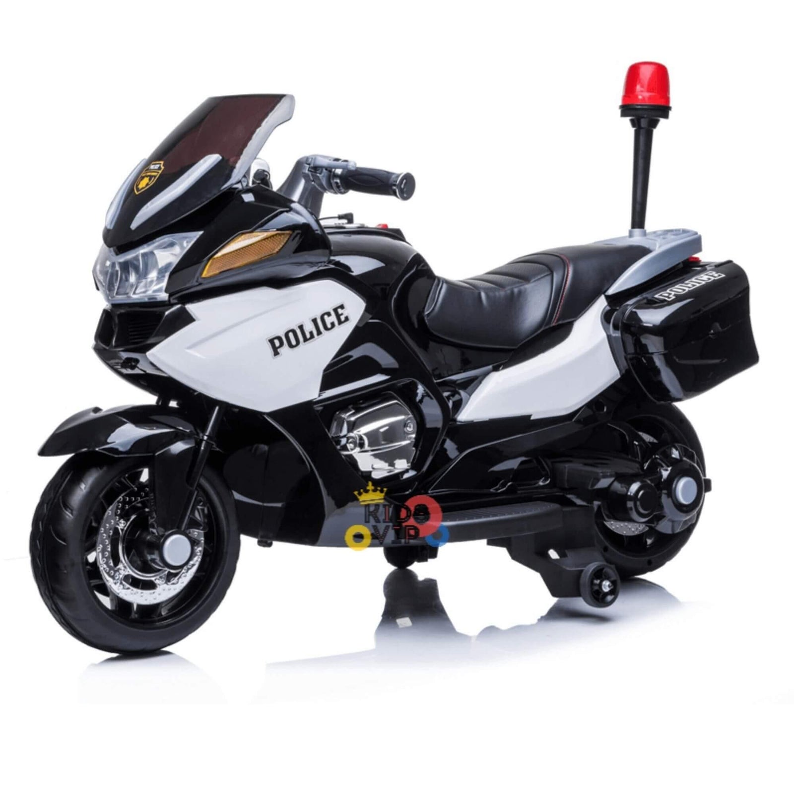 24V Police Officer Edition Kids' Motorcycle W/ Rubber Wheels, Emergency Siren, Lights & Music.