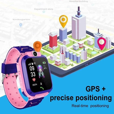 Add-On : Kids Smartwatch Set-Tracker w/GPS, Pedometer, SOS Alarm, Games, Camera, Voice Calling, Safe Zone.