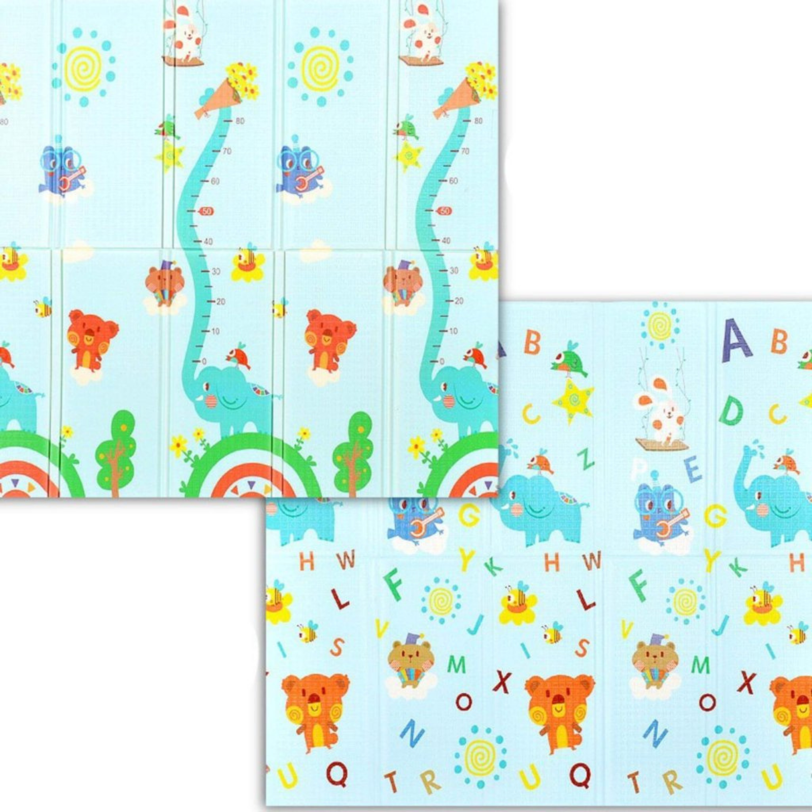 XL Luxury Indoor/ Outdoor Double Sided Foldable Waterproof Foam Play Mat - 200x180x2cm.