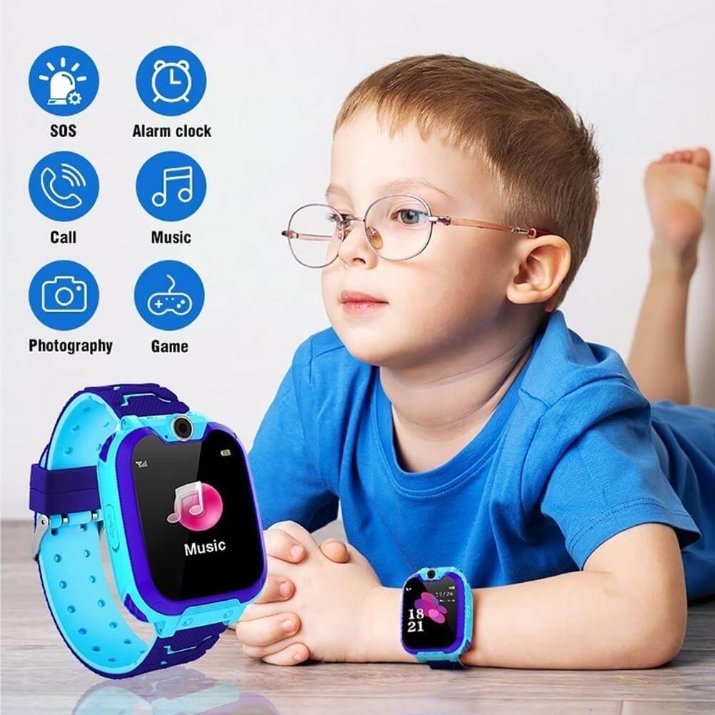 Add-On : Kids Smartwatch Set-Tracker w/GPS, Pedometer, SOS Alarm, Games, Camera, Voice Calling, Safe Zone.