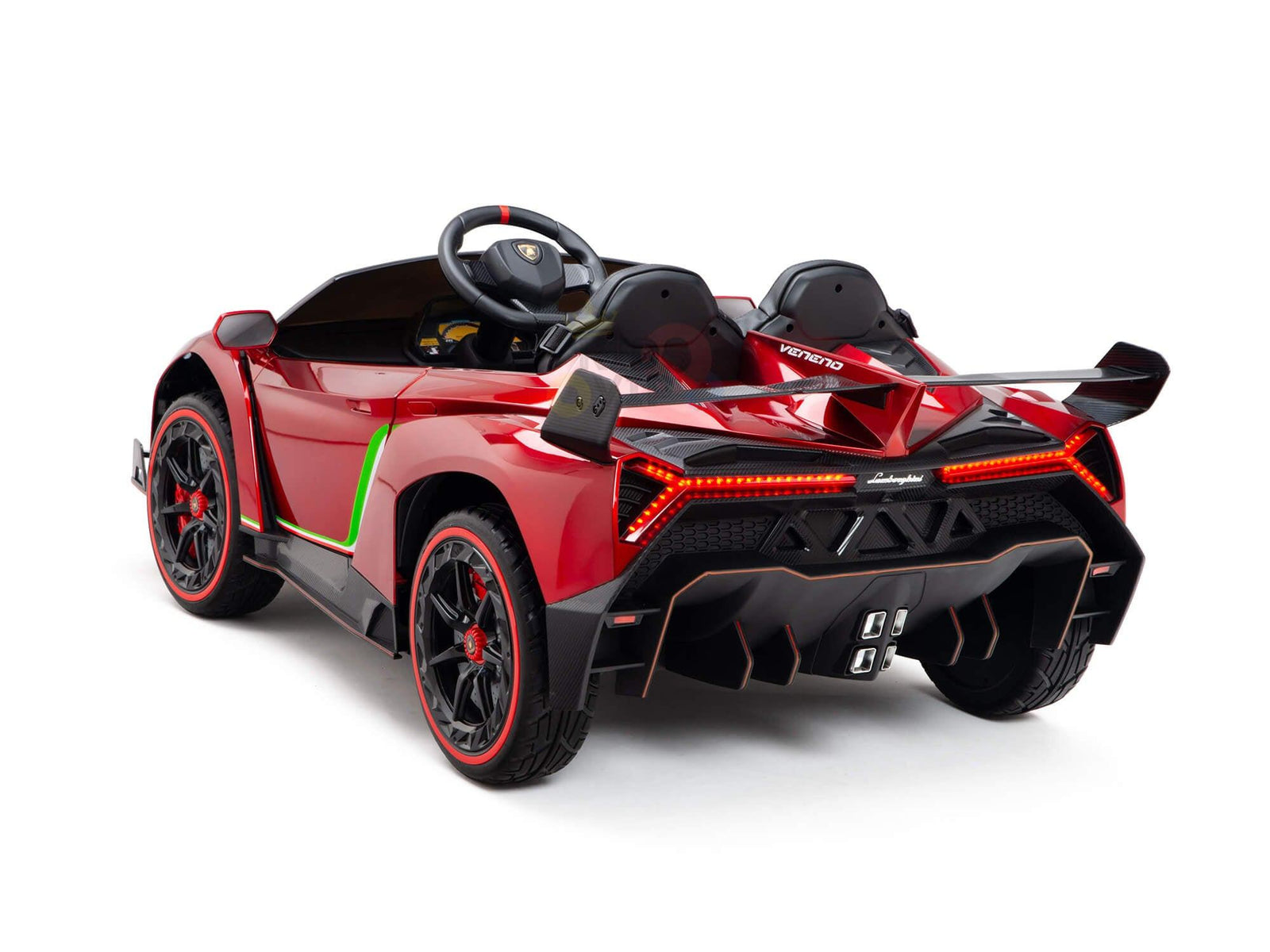 12V Red Lamborghini Veneno 4X4 Limited Edition Ride-on Car W/ EVA Rubber Wheels, Bluetooth & RC.