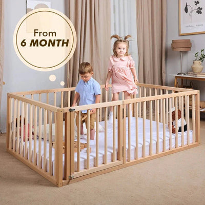 Twin Size Bed Frame for Toddlers with Fence.