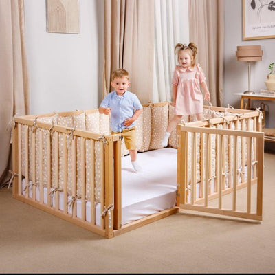 Twin Size Bed Frame for Toddlers with Fence.