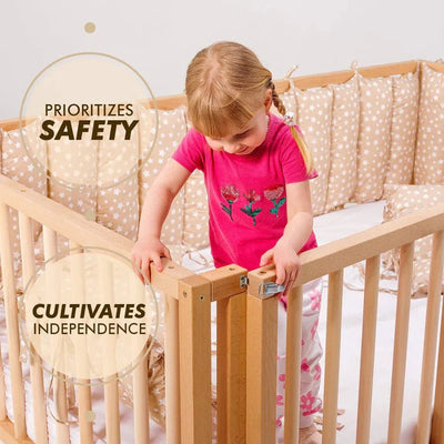 Twin Size Bed Frame for Toddlers with Fence.
