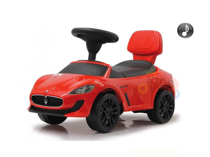 Officially Licensed Maserati Gran Cabrio Push Car for Toddlers With Musical Steering Wheel & Folding Backrest | Red