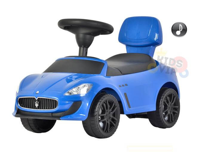 Maserati Gran Cabrio Push Car for Toddlers With Musical Steering Wheel & Folding Backrest | Blue