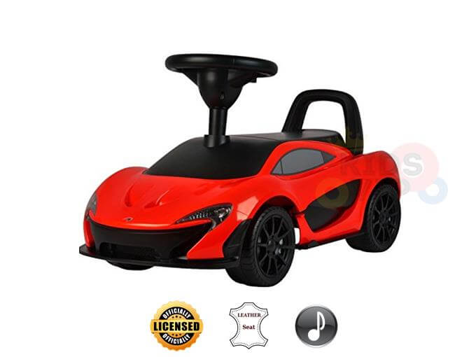 McLaren P1 Push Car for Toddlers With Leather Seat & Music | Red