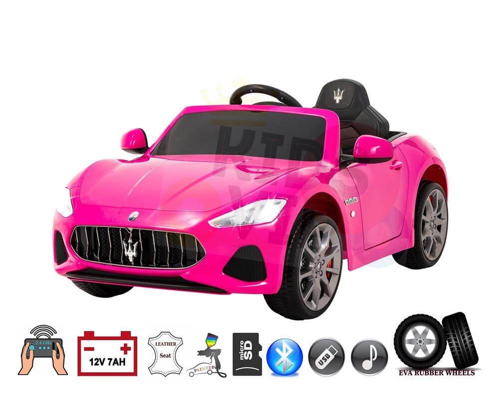 Maserati Gran Cabrio Licensed Sport Edition 12V | USB, MP3, Bluetooth, Remote Control | Pink