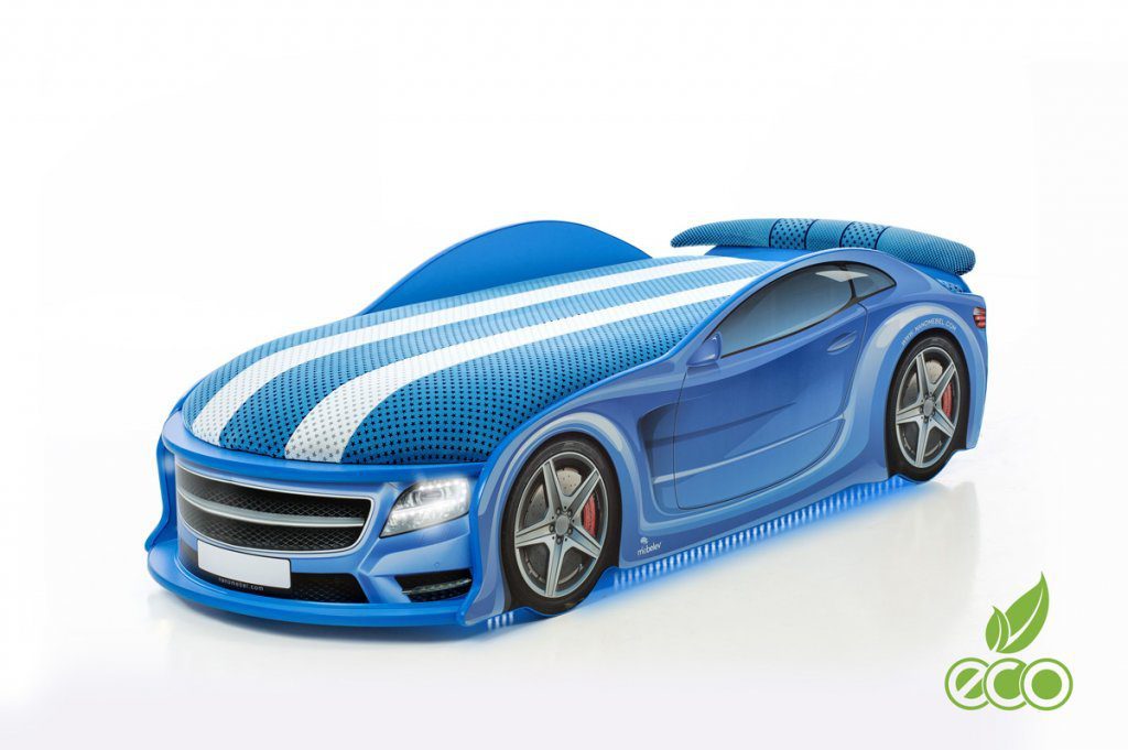 Super Car Bed | Lighting Sport Edition for Kids and Toddlers | Blue