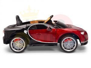 BUGATTI Kids toddlers ride car 12v rubber wheels rc leather seat remote control sport car super red paint 4