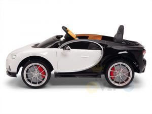 BUGATTI Kids toddlers ride car 12v rubber wheels rc leather seat remote control sport car super white 29