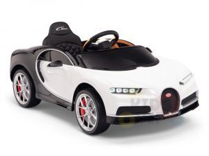 BUGATTI Kids toddlers ride car 12v rubber wheels rc leather seat remote control sport car super white 5