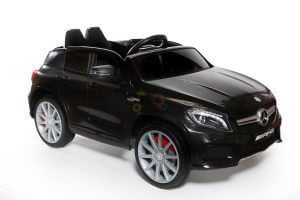 12v Mercedes GLA45 Kids and Toddlers Ride on Car rc leather seat rubber wheels black kidsvip 16