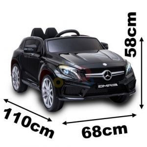 12v Mercedes GLA45 Kids and Toddlers Ride on Car rc leather seat rubber wheels black kidsvip 33