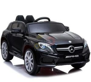 12v Mercedes GLA45 Kids and Toddlers Ride on Car rc leather seat rubber wheels black kidsvip 54