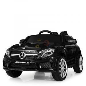 12v Mercedes GLA45 Kids and Toddlers Ride on Car rc leather seat rubber wheels black kidsvip 57