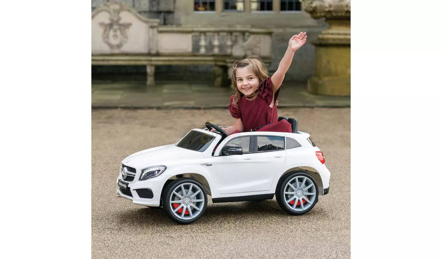 12V Mercedes Gla45 Kids And Toddlers Ride On Car Rc Leather Seat Rubber Wheels White Kidsvip 5