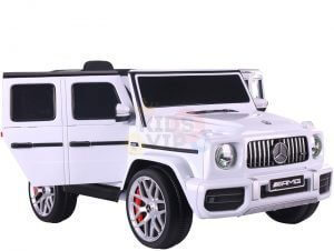 MERCEDES benz amg 306 G63 KIDS TODDLERS RIDE ON CAR 12V RUBBER WHEEL LEaTHeR SEAT KIDSVIP white doors 3