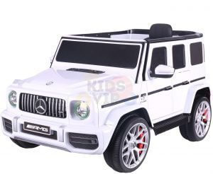 MERCEDES benz amg 306 G63 KIDS TODDLERS RIDE ON CAR 12V RUBBER WHEEL LEaTHeR SEAT KIDSVIP white doors 36