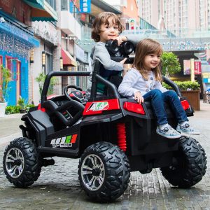 kidsvip 2 seater ride on utv buggy 2x12v rubber wheels toddlers kids red 30