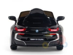 kids and toddlers bmw i8 ride on car 12v leather seat rubber wheels kids vip black 13